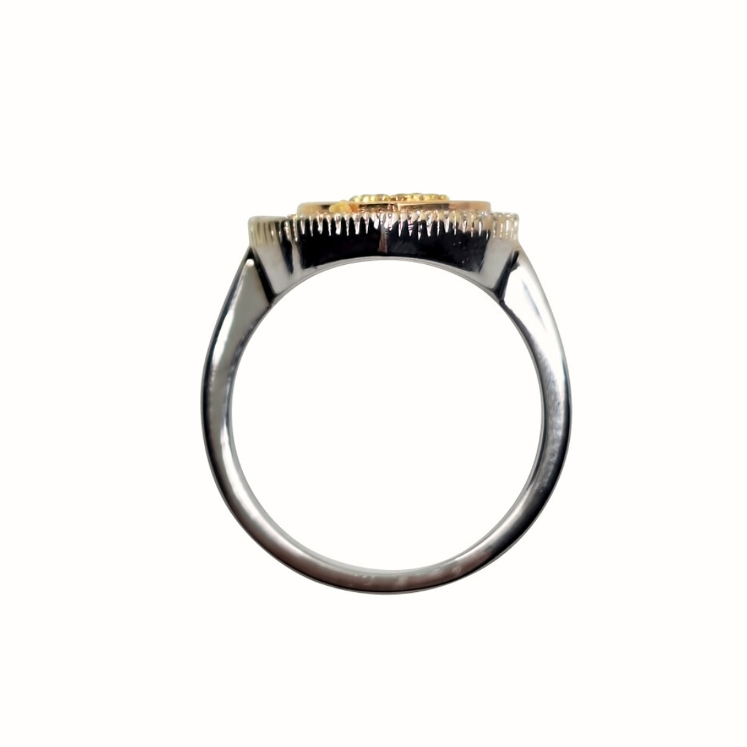 18ct 2 Colour Gold Diamond Heart Cluster Ring 0.3ct