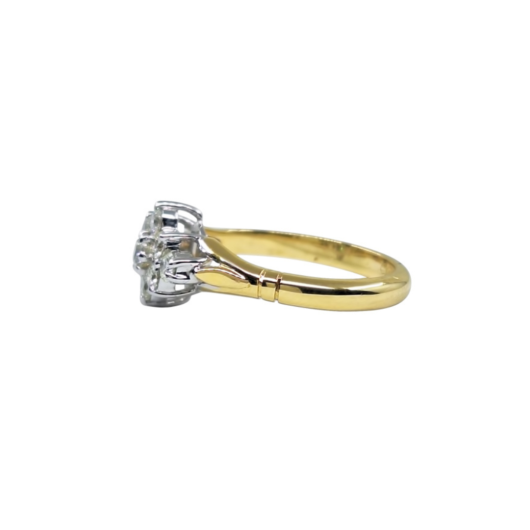 18ct Yellow Gold Diamond Cluster Ring 0.66ct