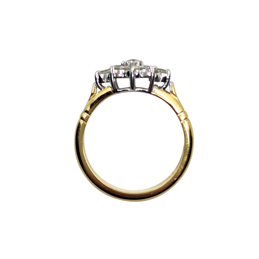 18ct Yellow Gold Diamond Cluster Ring 0.66ct