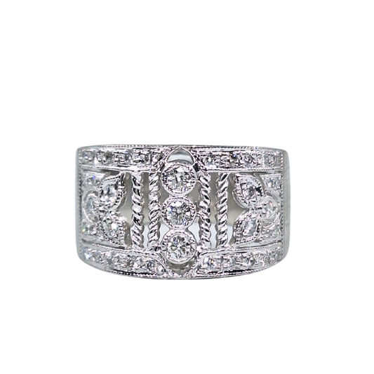 Platinum Diamond Fancy Band Ring 0.65ct