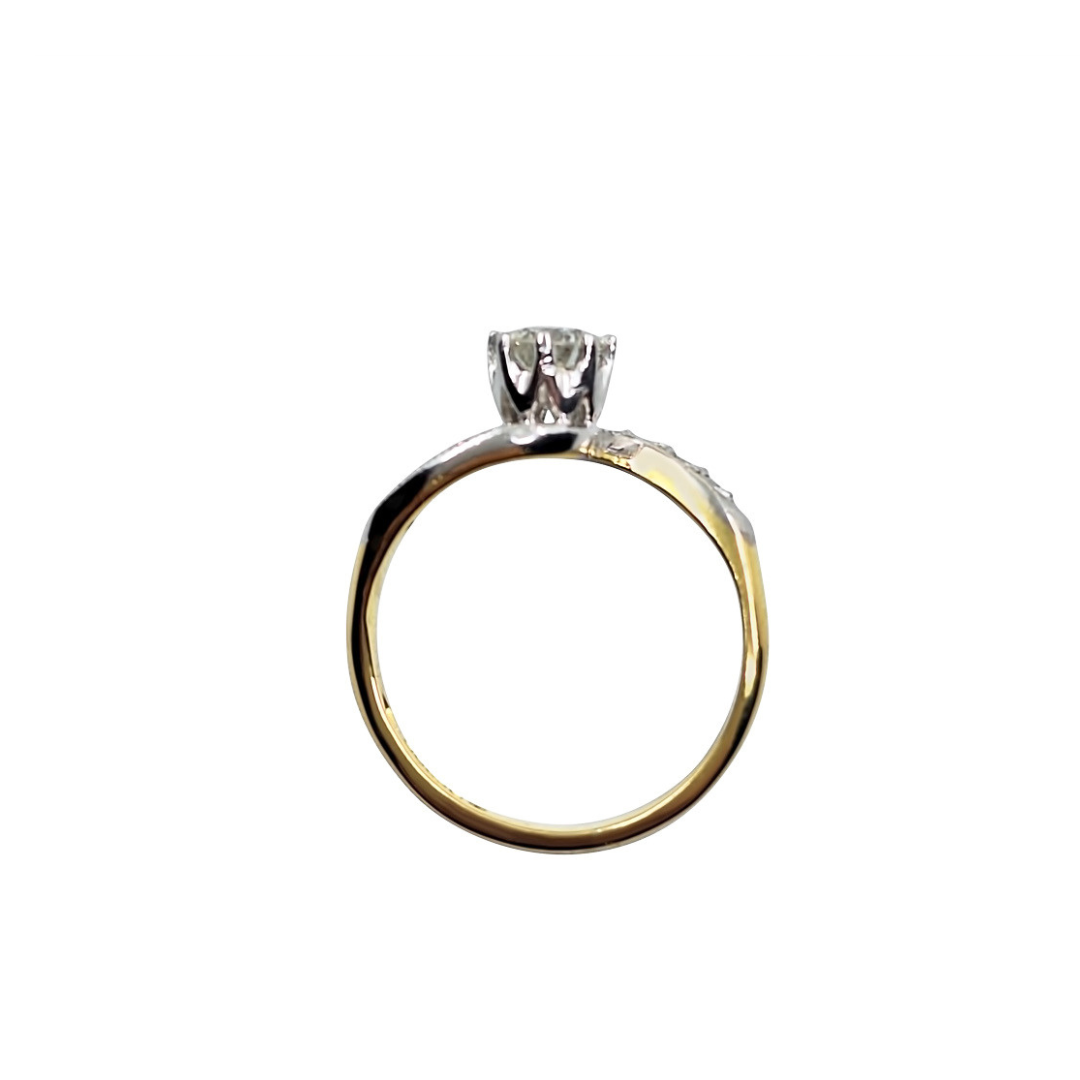 18ct Yellow Gold Diamond Twist Solitaire Ring 0.5ct