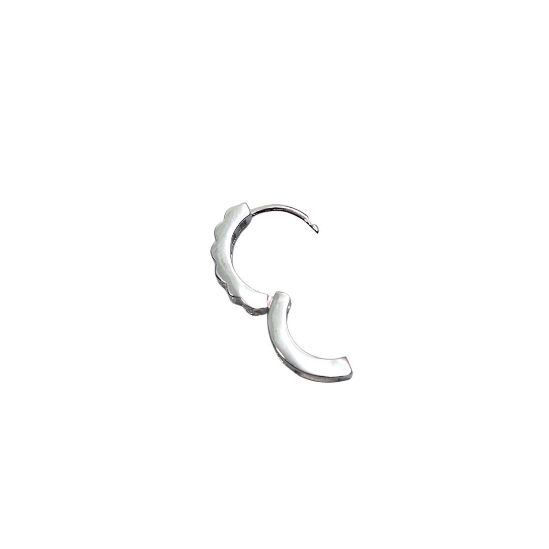 Silver Baguette Cubic Zirconia Huggie Earrings