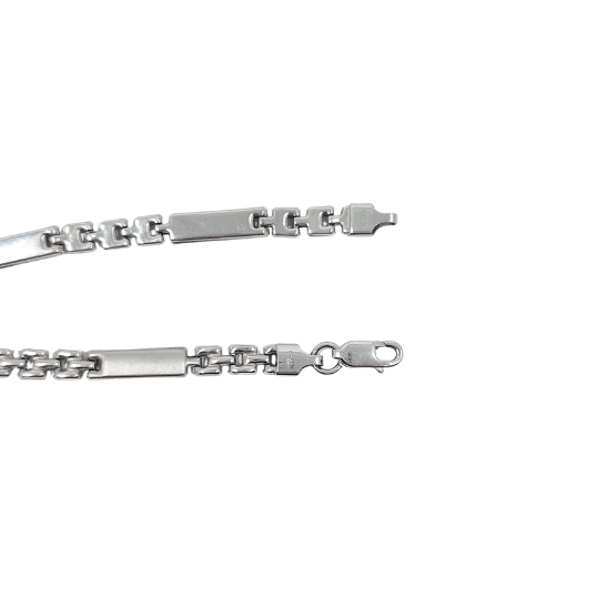 18ct White Gold Bar Link Bracelet 8.5"
