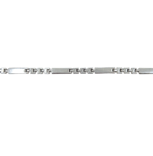 18ct White Gold Bar Link Bracelet 8.5"