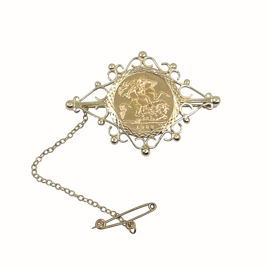 Half Sovereign Brooch 1982