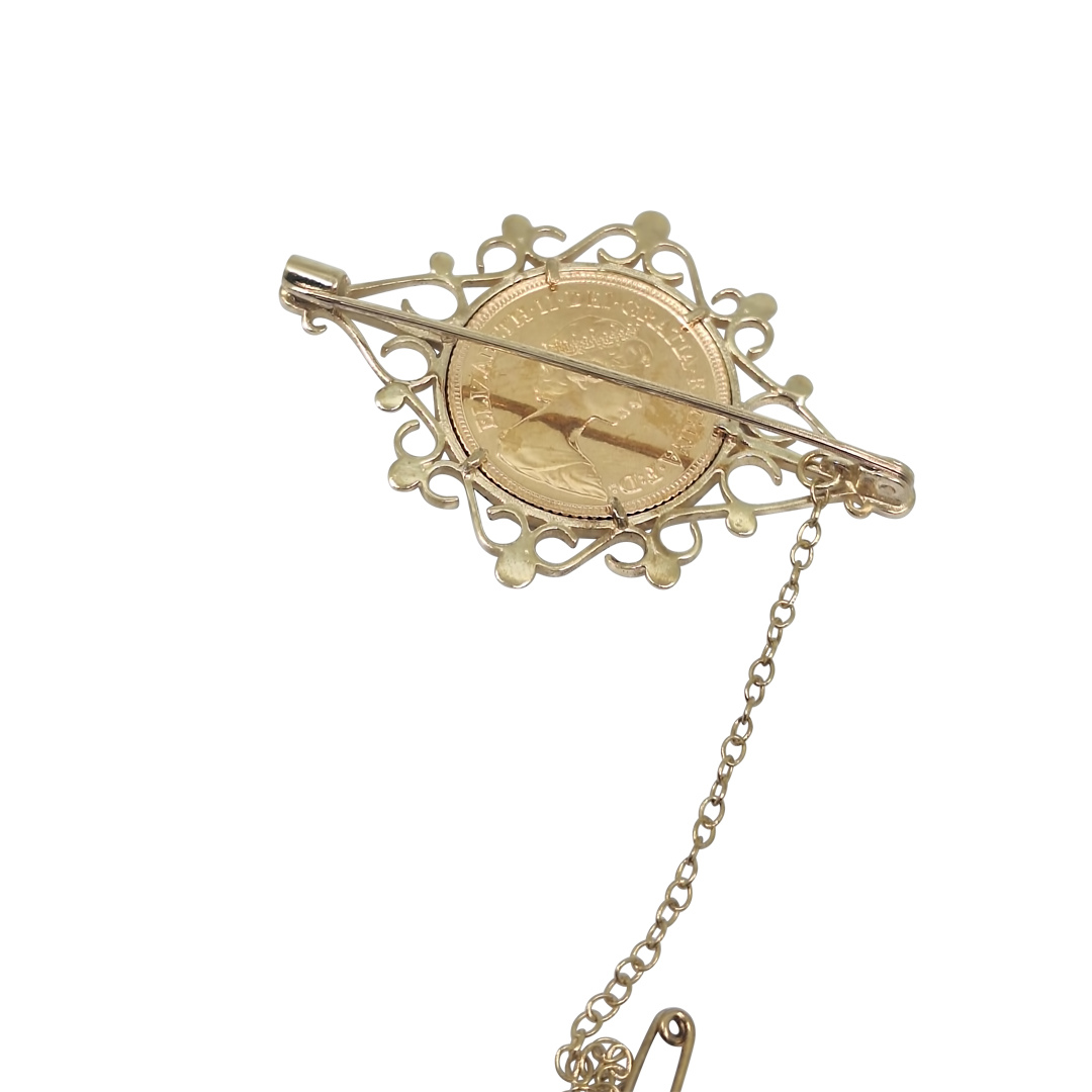 Half Sovereign Brooch 1982