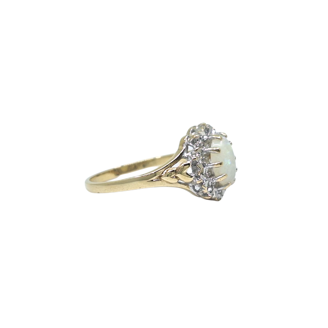 9ct Yellow Gold Opal & Diamond