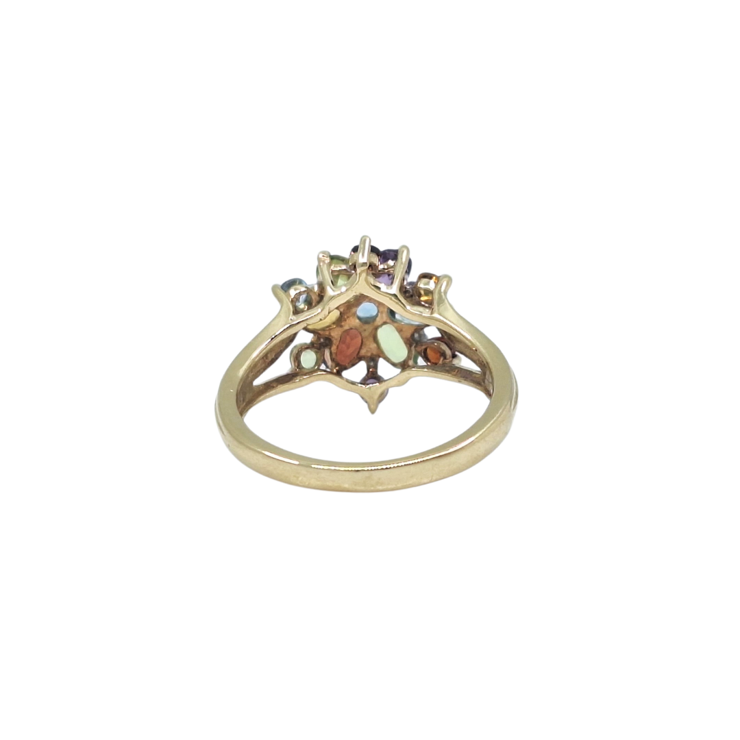 9ct Yellow Gold Multi Gemstone Ring