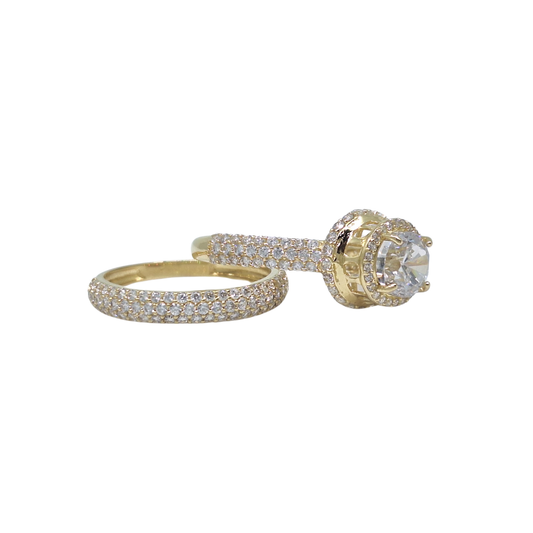 18ct Yellow Gold CZ Bridal Set