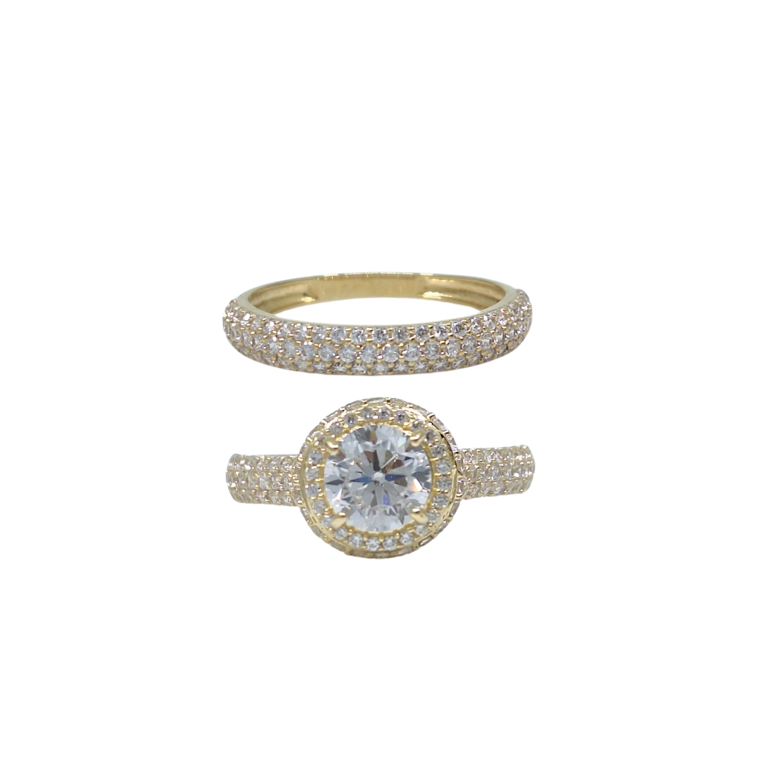 18ct Yellow Gold CZ Bridal Set