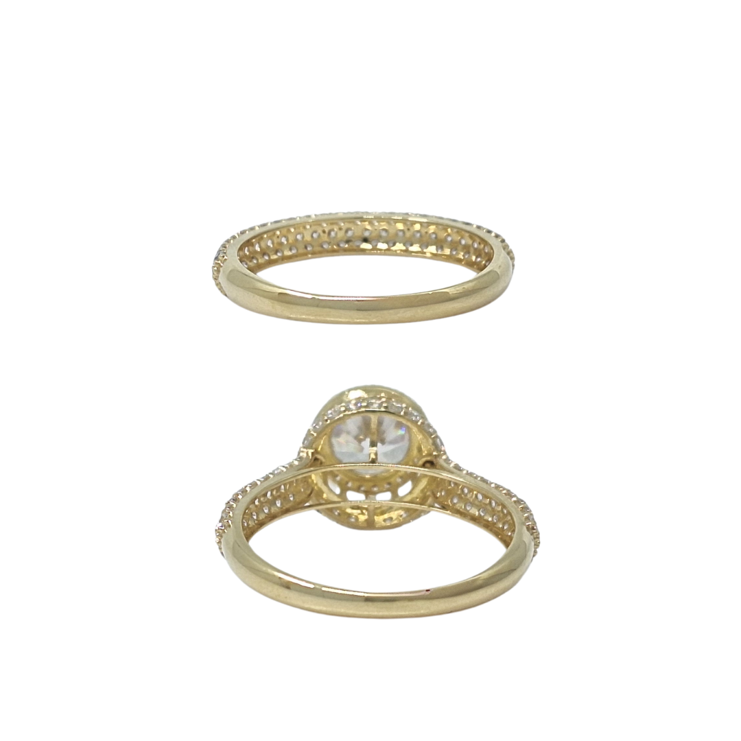 18ct Yellow Gold CZ Bridal Set