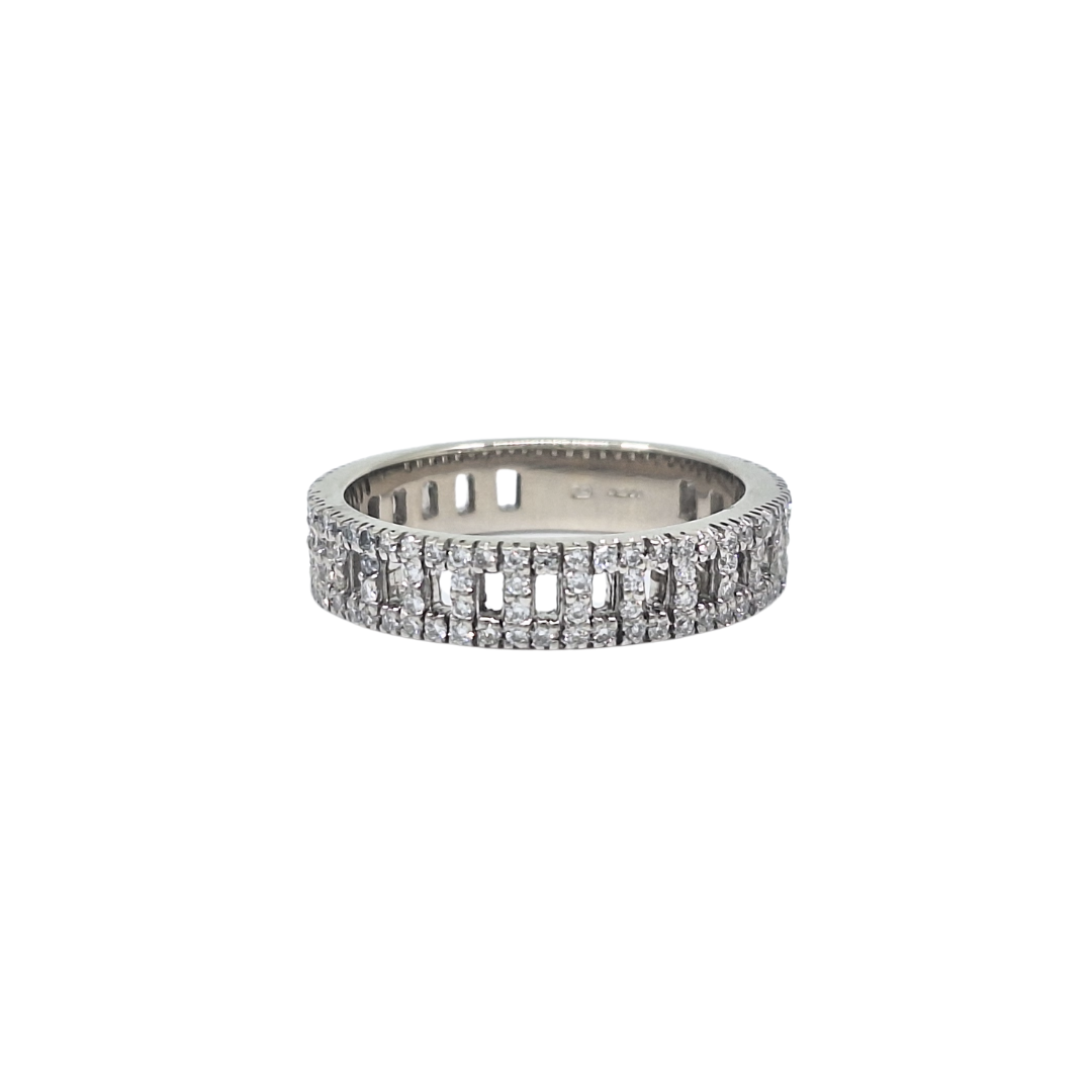 18ct White Gold Diamond Fancy Band Ring