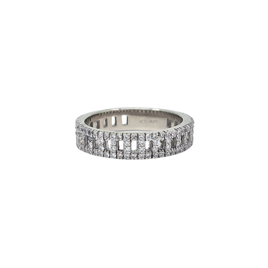 18ct White Gold Diamond Fancy Band Ring