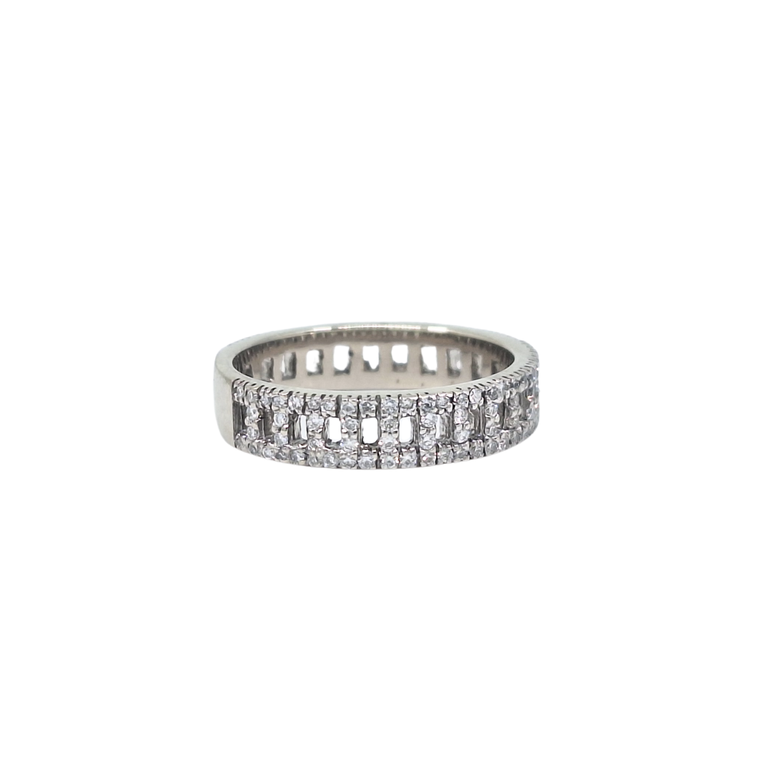 18ct White Gold Diamond Fancy Band Ring