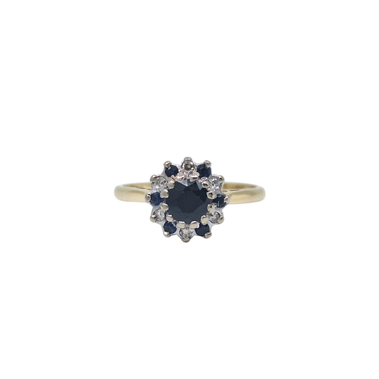 18ct Yellow Gold Sapphire & Diamond Ring