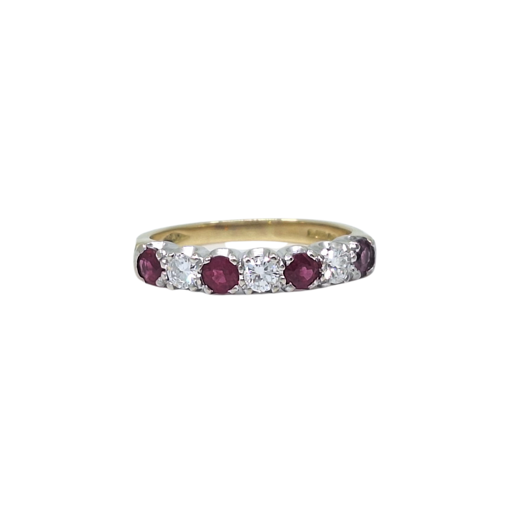 18ct Yellow Gold Ruby & Diamond Eternity Ring