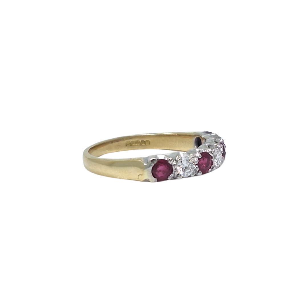 18ct Yellow Gold Ruby & Diamond Eternity Ring