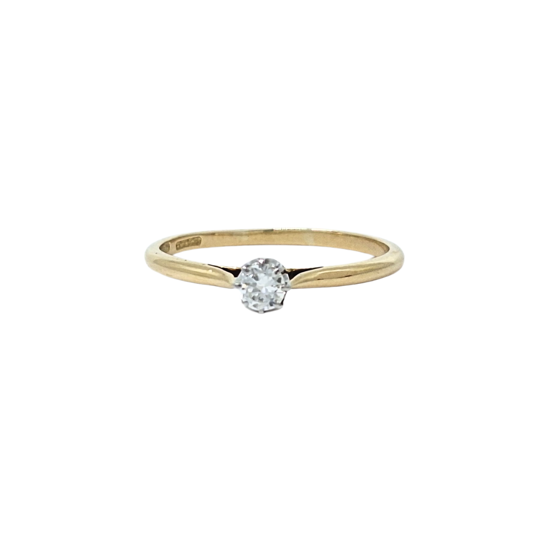 18ct Yellow Gold Diamond Solitaire Ring 0.15ct