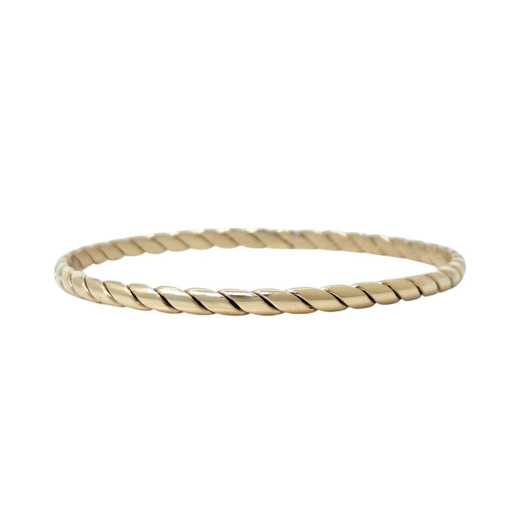 9ct Yellow Gold Twist Slave Bangle