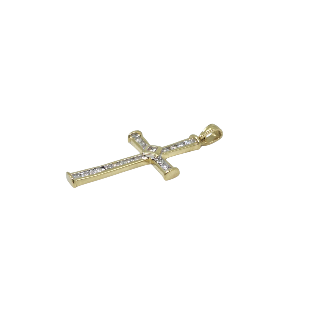 18ct Yellow Gold Diamond Cross