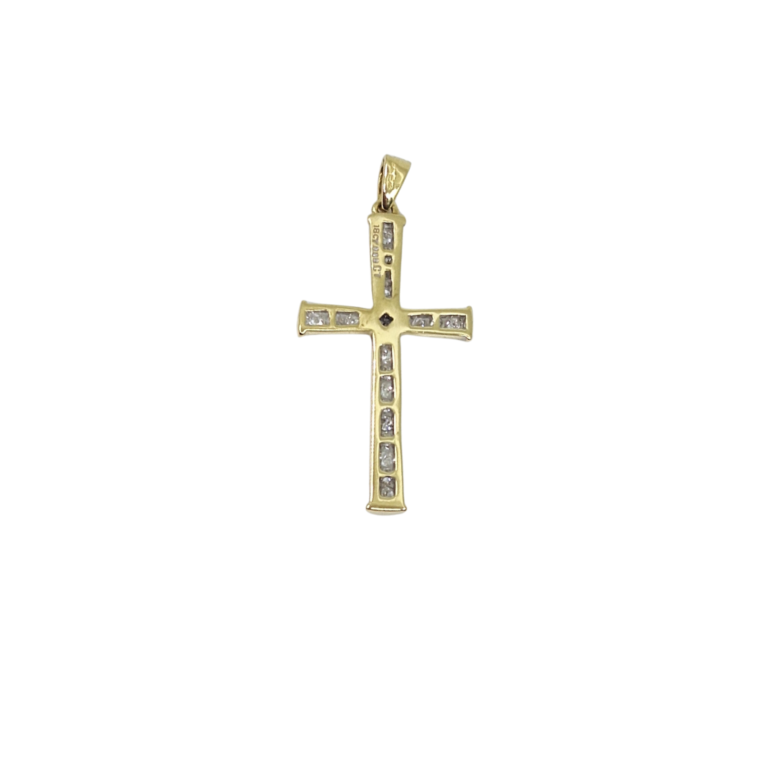 18ct Yellow Gold Diamond Cross