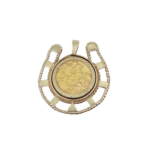 Full Sovereign Horse Shoe pendant 1913