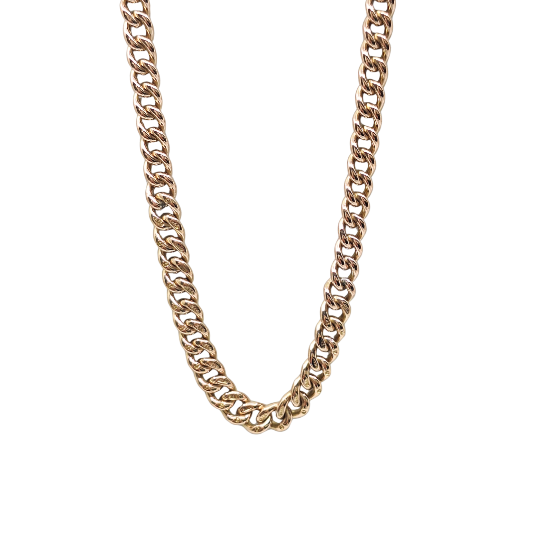 9ct Rose Gold Curb Chain 17.5"