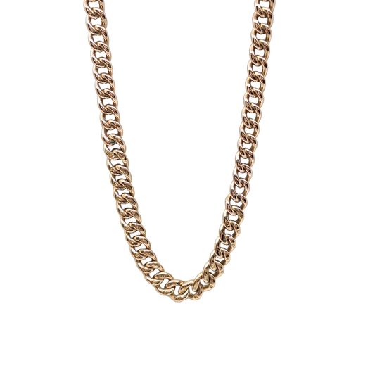 9ct Rose Gold Curb Chain 17.5"