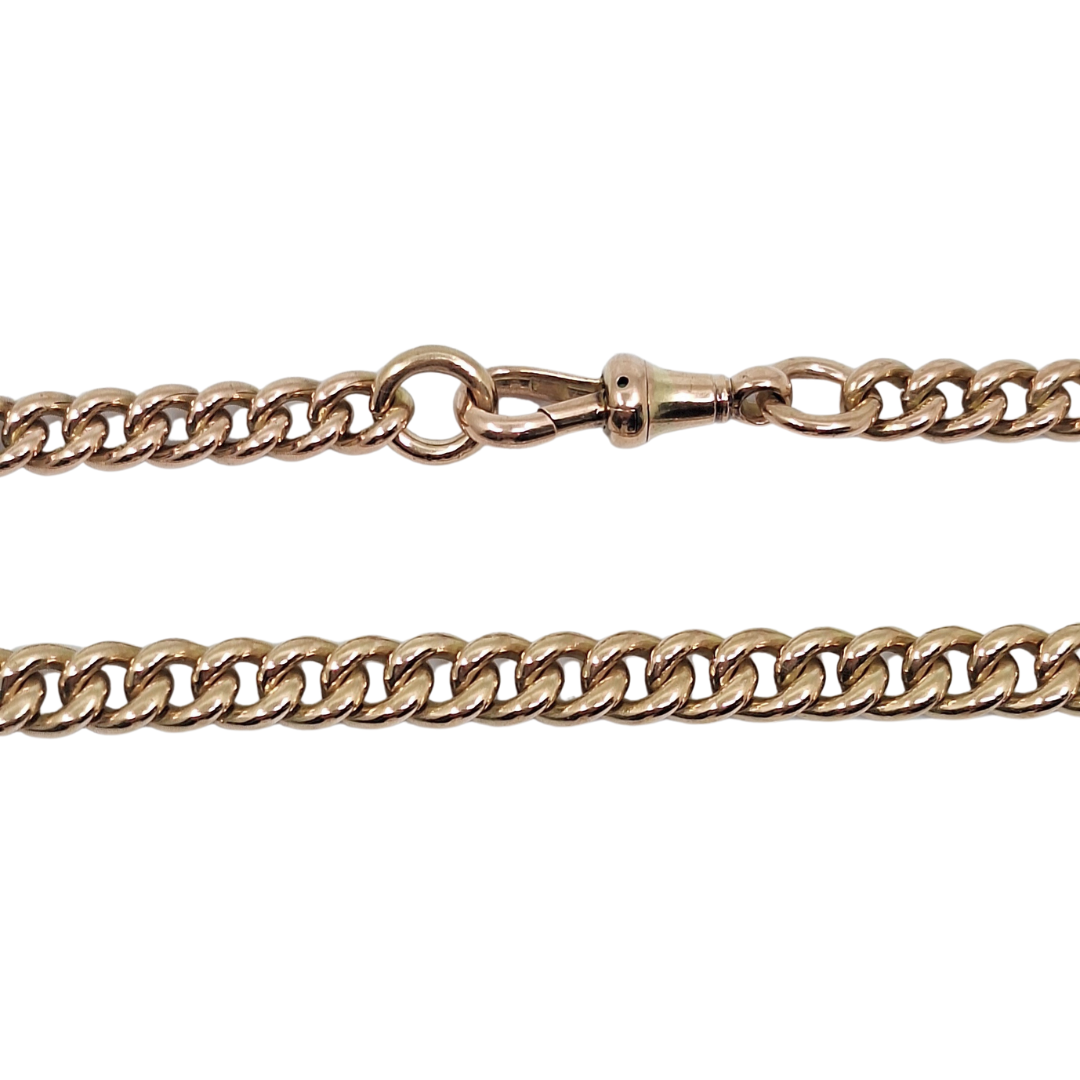 9ct Rose Gold Curb Chain 17.5"