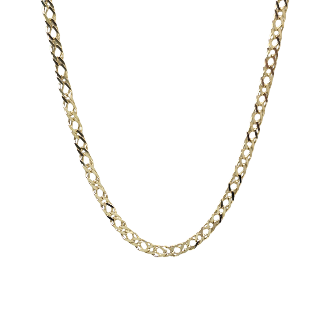 9ct Yellow Gold Fine Double Curb Chain 18"