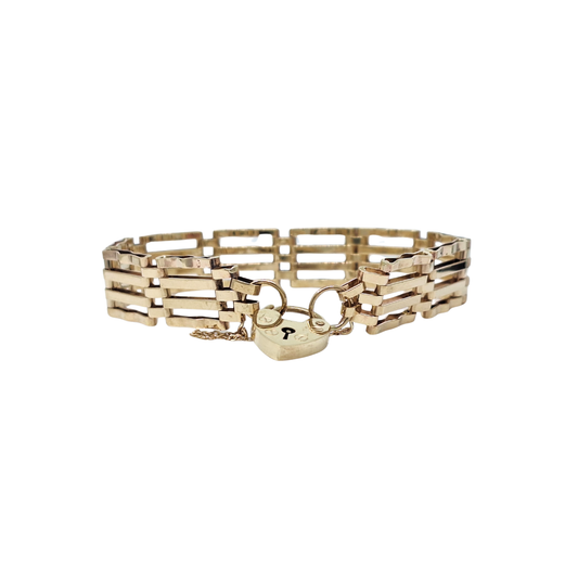 9ct Yellow Gold Gate Bracelet 7.5"