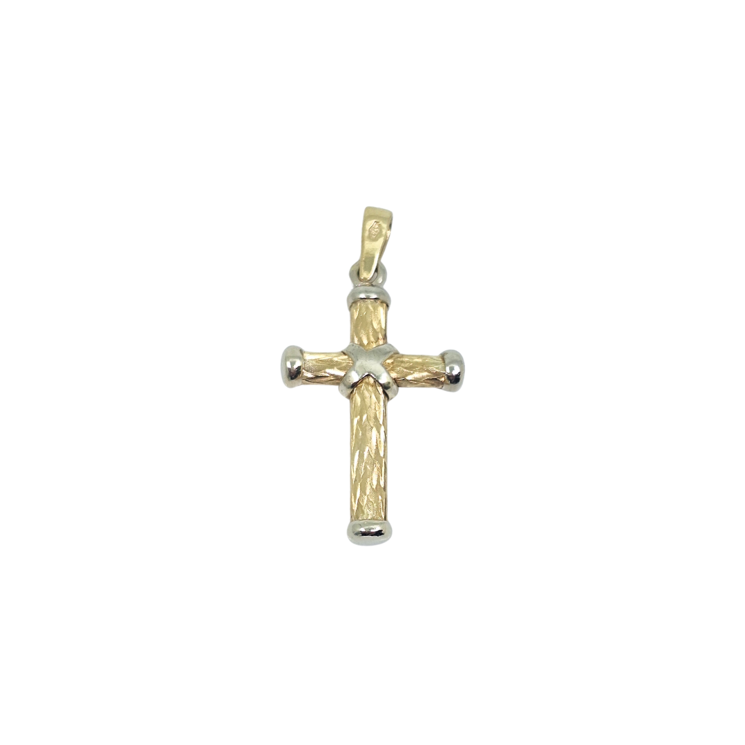 9ct Two Colour Gold Cross