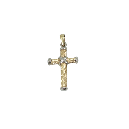9ct Two Colour Gold Cross