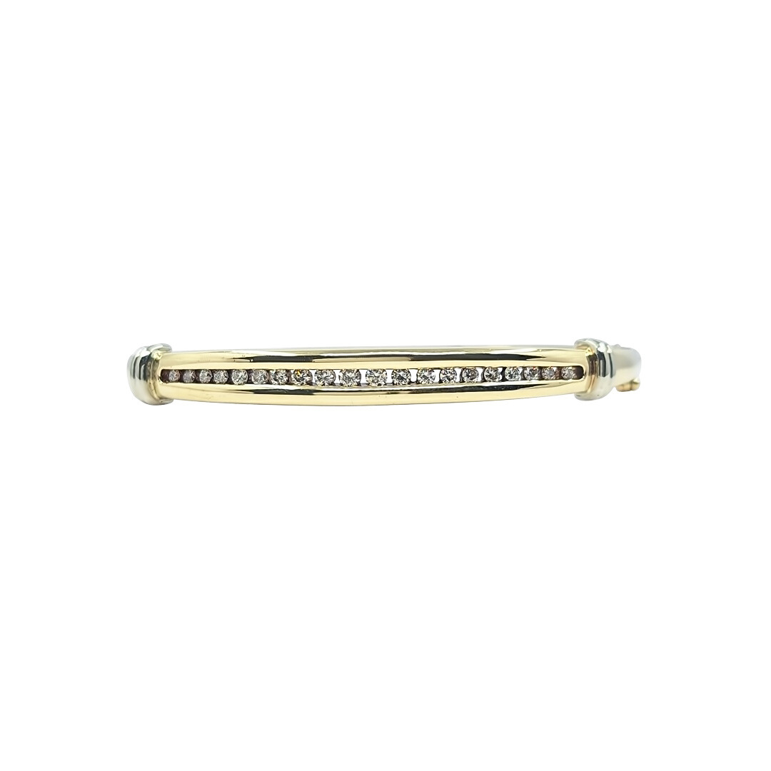 9ct Yellow Gold Diamond Bangle