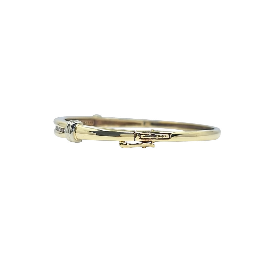 9ct Yellow Gold Diamond Bangle