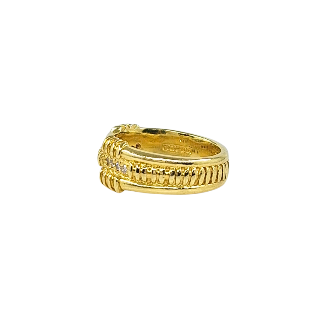 18ct Yellow Gold Three Row Diamond Ring