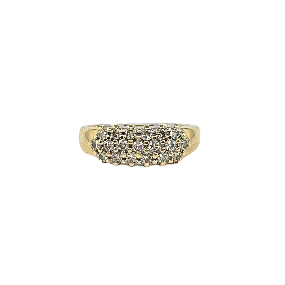 9ct Yellow Gold Diamond Cluster Ring 0.54ct