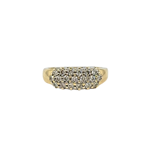 9ct Yellow Gold Diamond Cluster Ring 0.54ct