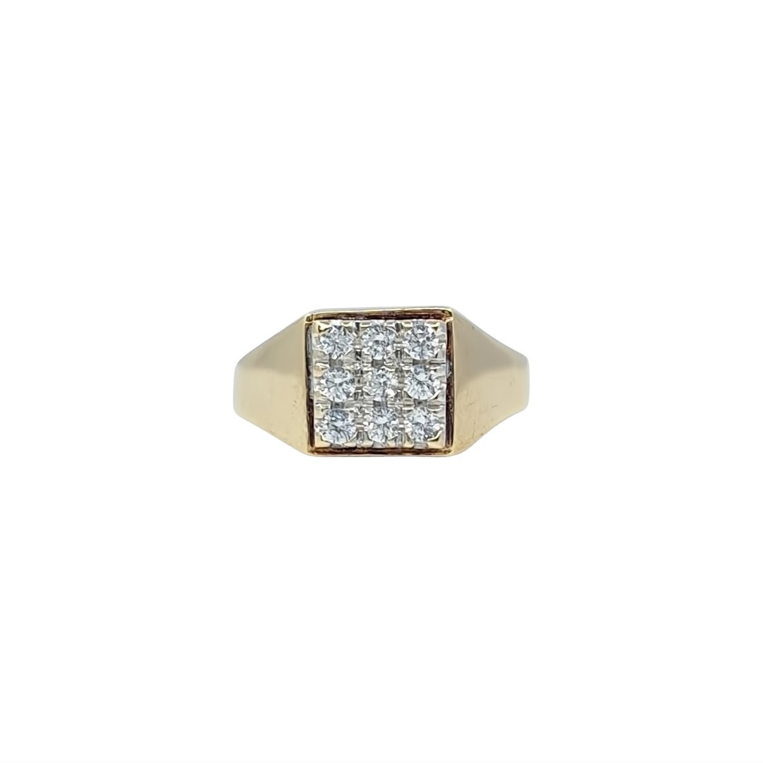 9ct Yellow Gold CZ  Nine Stone Ring