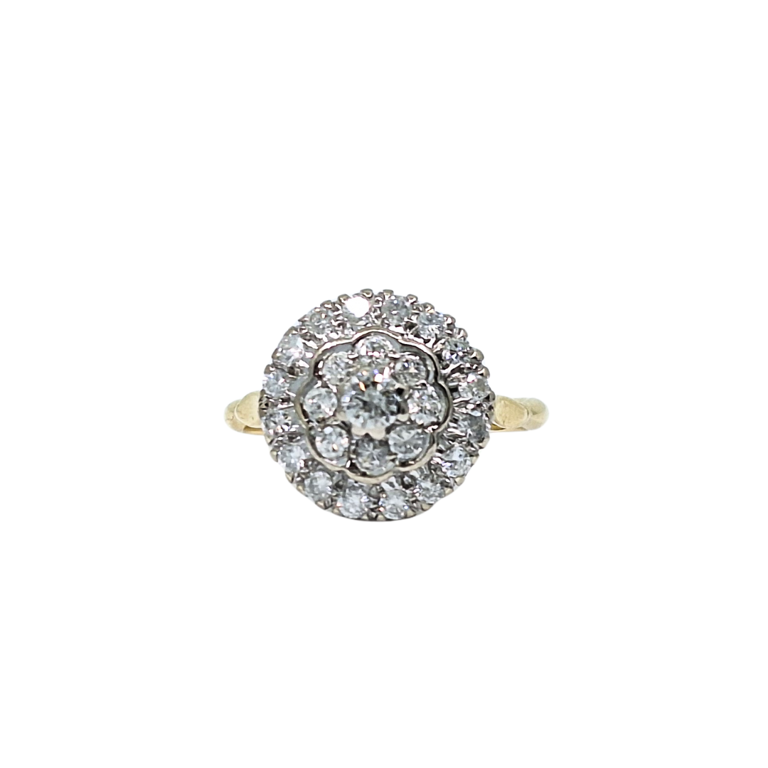 18ct Yellow Gold Diamond Cluster Ring