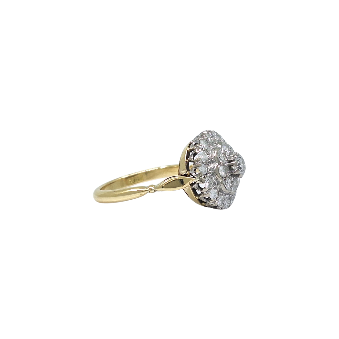 18ct Yellow Gold Diamond Cluster Ring