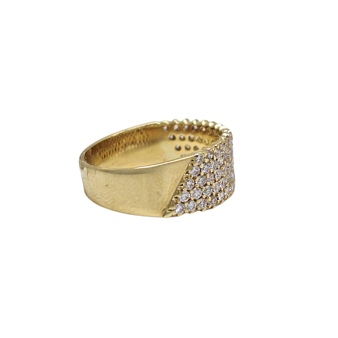 18ct Yellow Gold 5 Row Diamond Band Ring