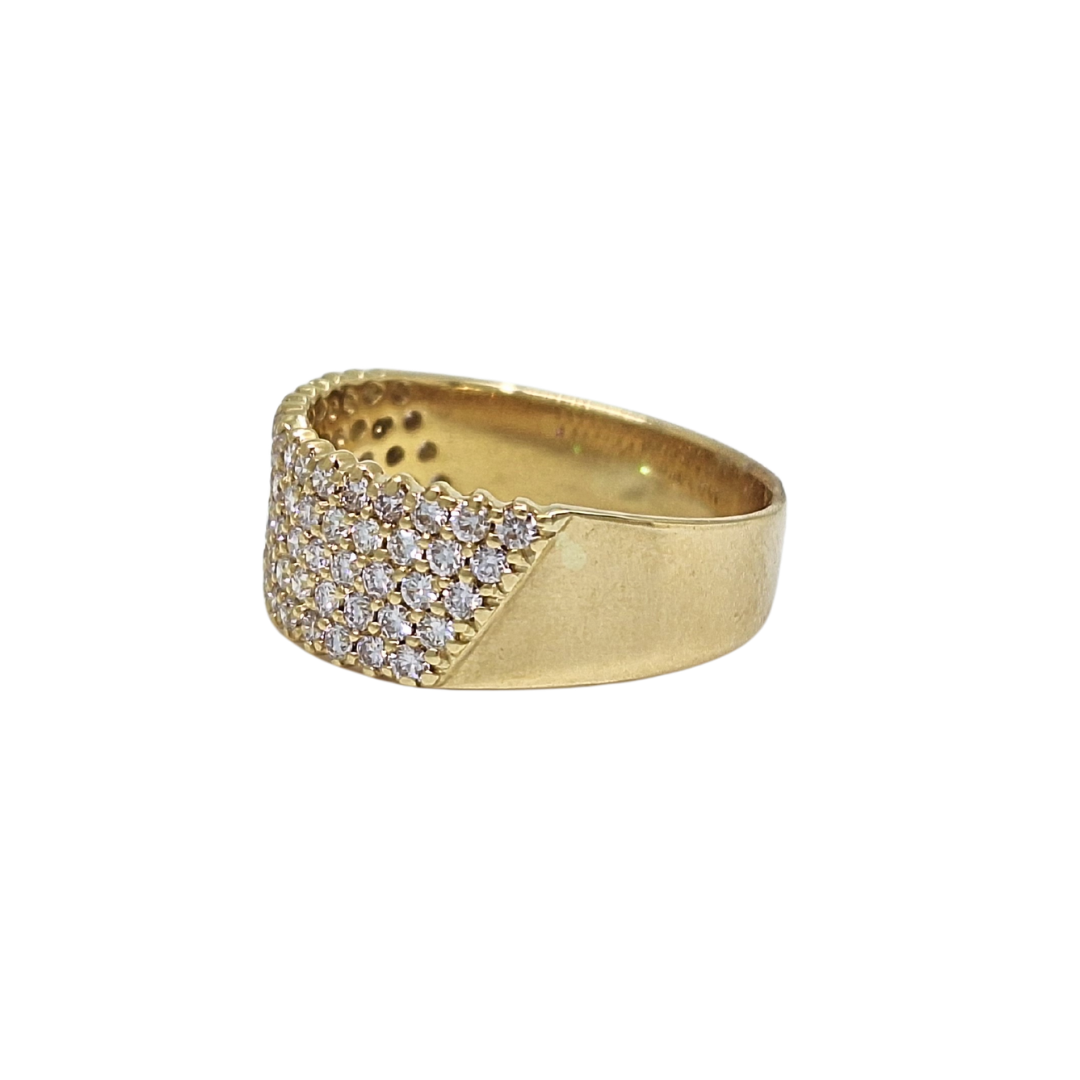 18ct Yellow Gold 5 Row Diamond Band Ring