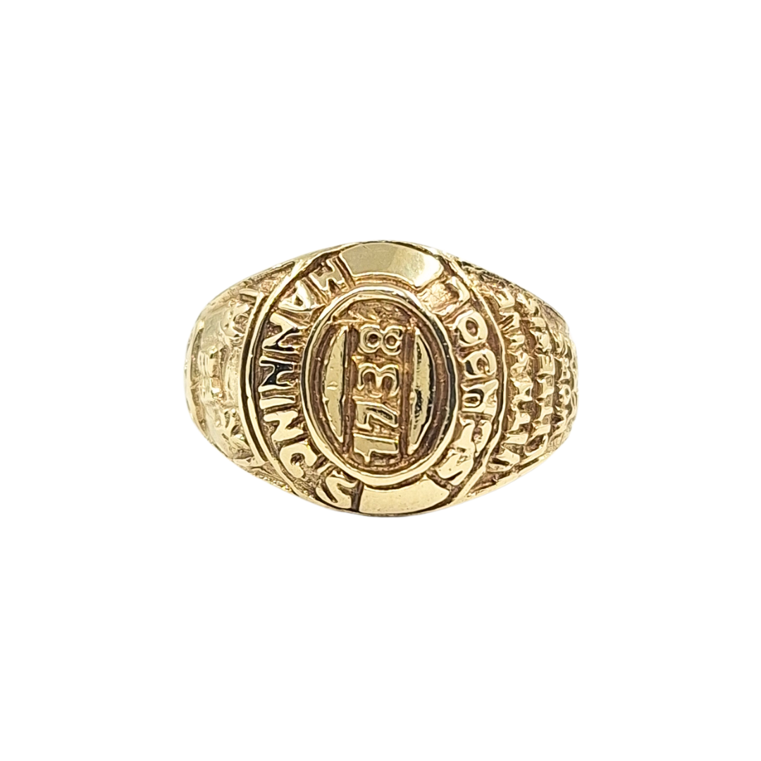 9ct Yellow Gold College Style Ring