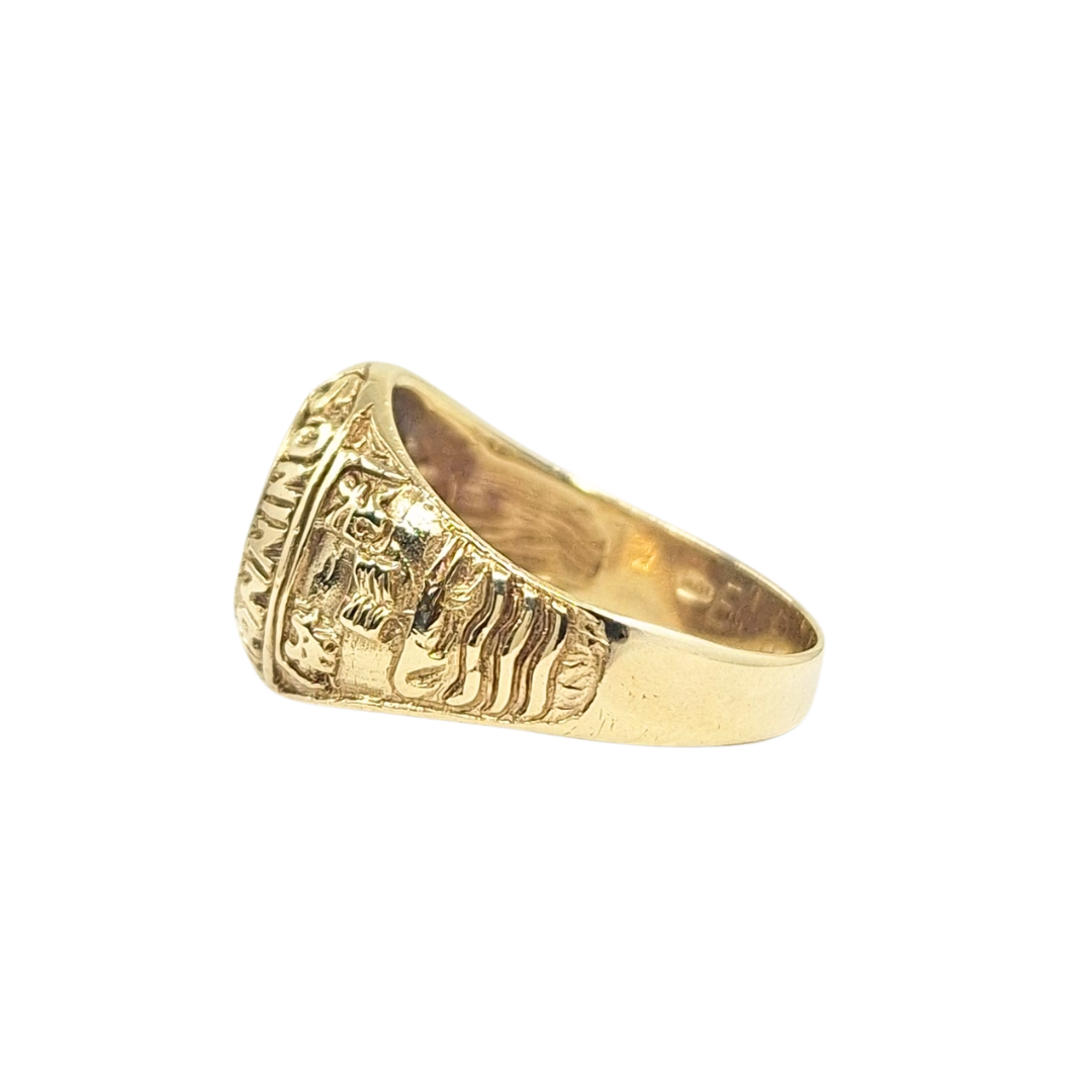 9ct Yellow Gold College Style Ring