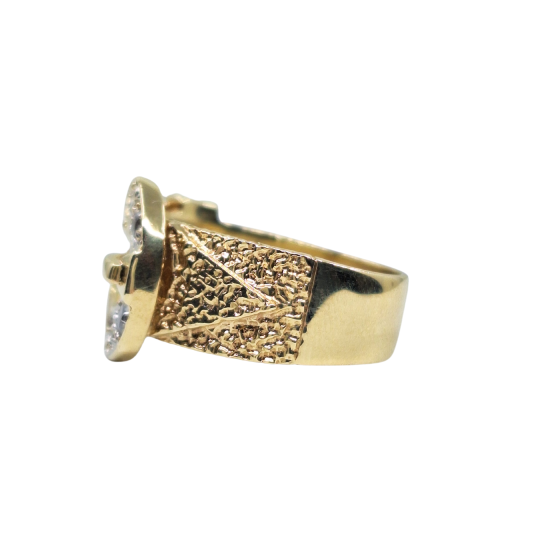9ct Yellow Gold Cubic Zirconia Buckle Ring