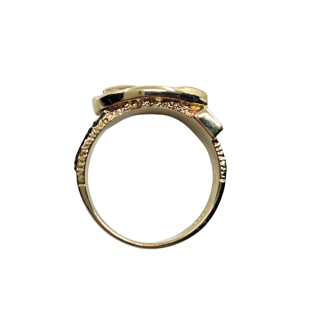 9ct Yellow Gold Cubic Zirconia Buckle Ring