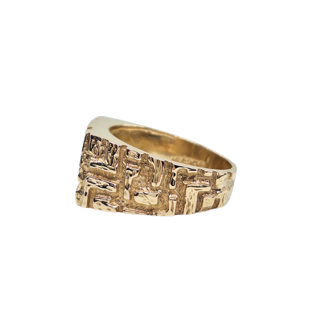 9ct Yellow Gold Cubic Set Signet Ring