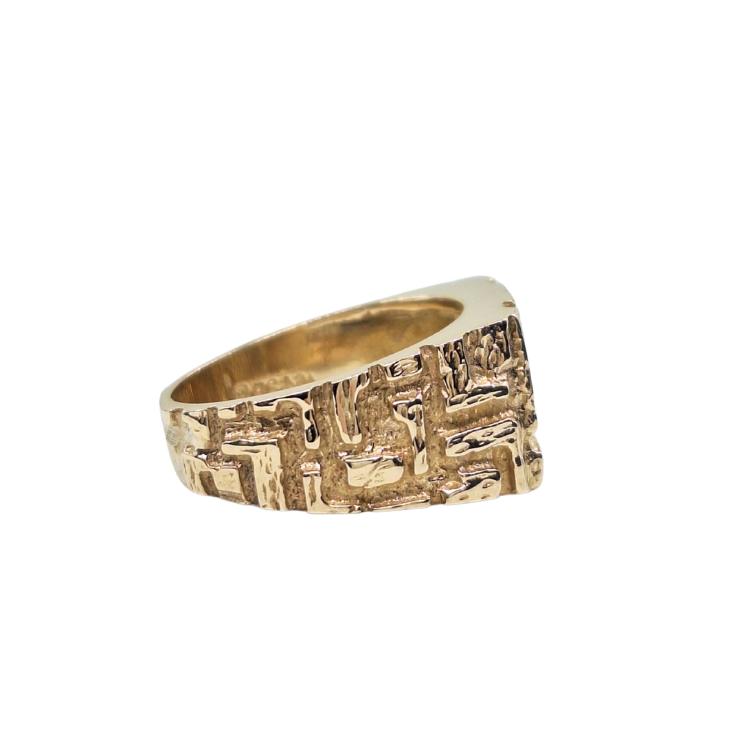 9ct Yellow Gold Cubic Set Signet Ring