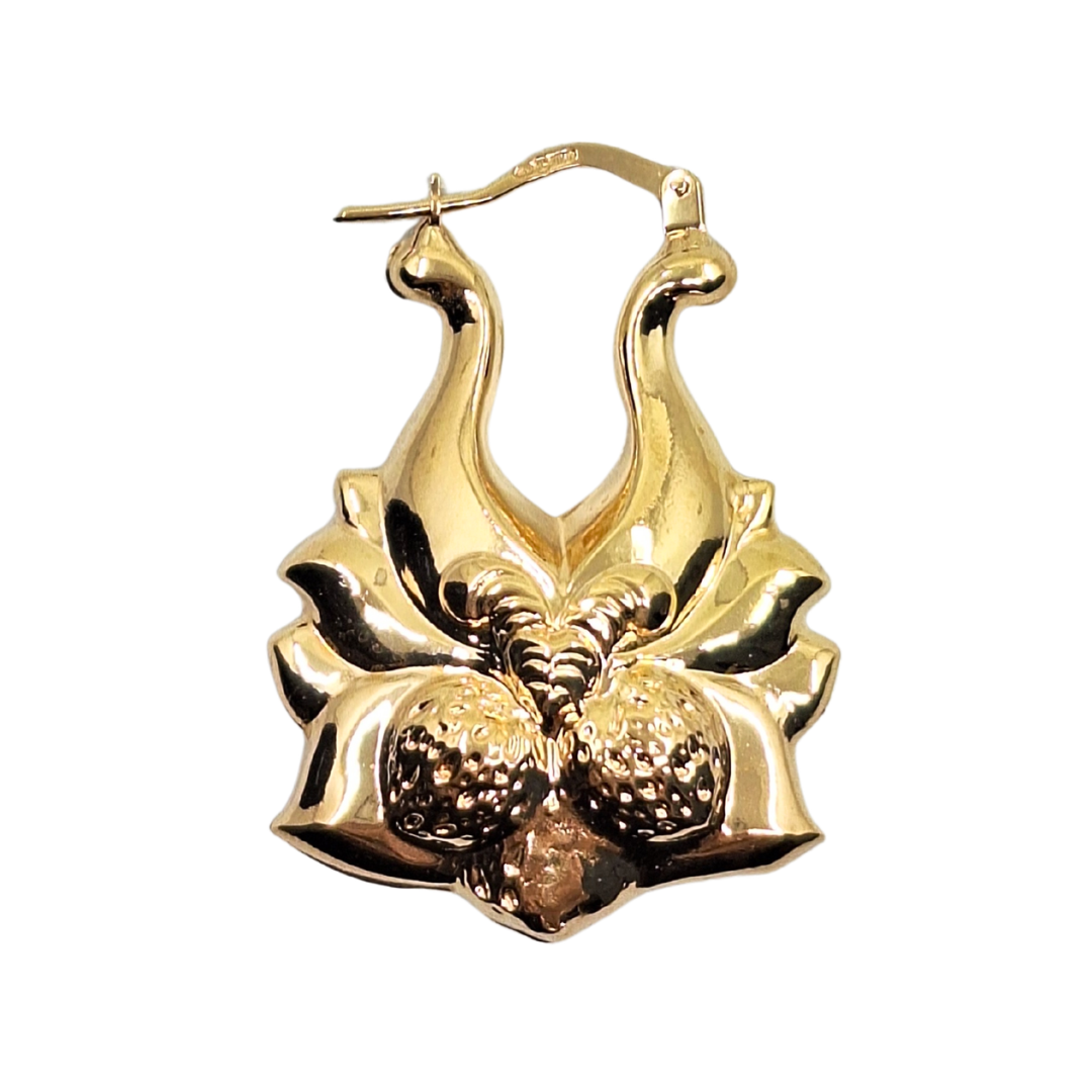 9ct Yellow Gold Strawberry Creole Earrings